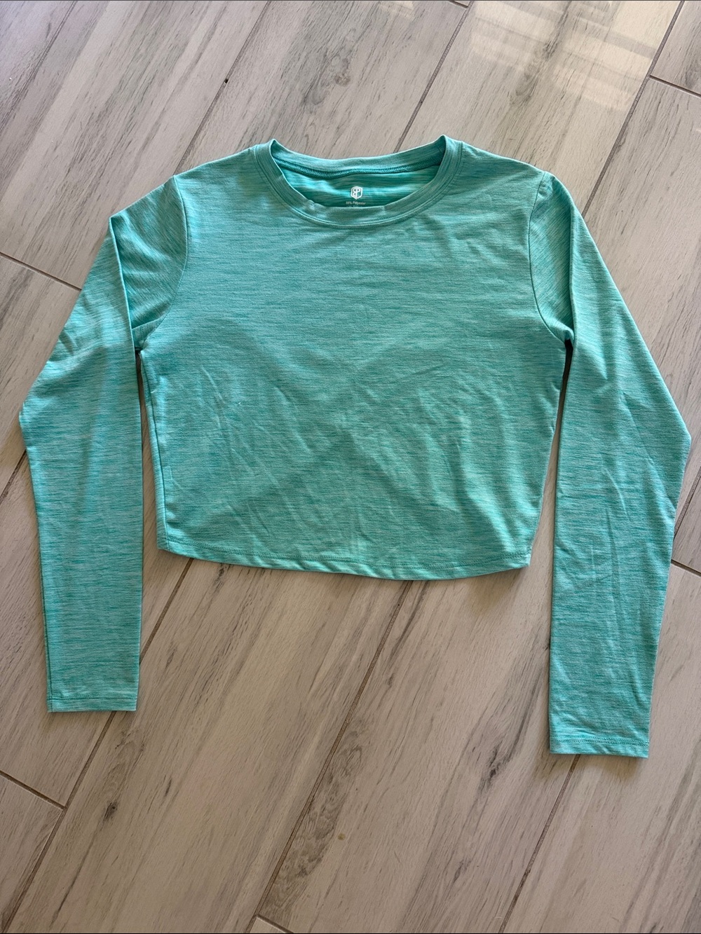 Women's Long-Sleeve Cropped Tee - Aqua